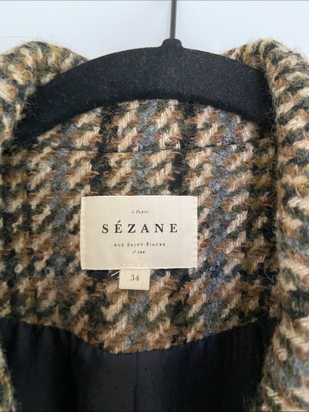 Sezane Jack Jacket Portsmouth Check - Size 2 - Picture 2 of 6